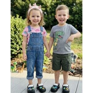 Zhubaba Toddler Kids Dinosaur Clog Sandals Black White Water Shoes Charms 160mm